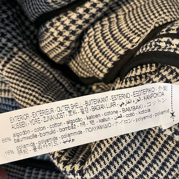 ZARA Checkered Double Breasted Quilted Oversized Short Coat - Picture 17 of 17